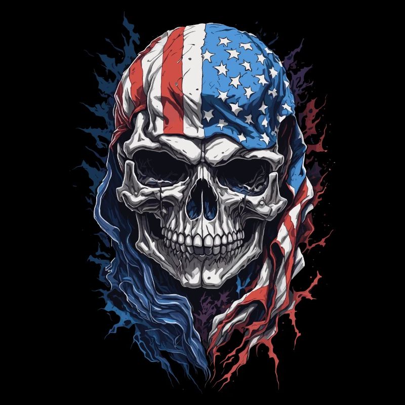Lunettes de soleil élégantes USA Skull Flag