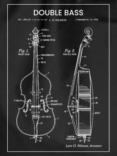 Blueprint Double Bass Illustration