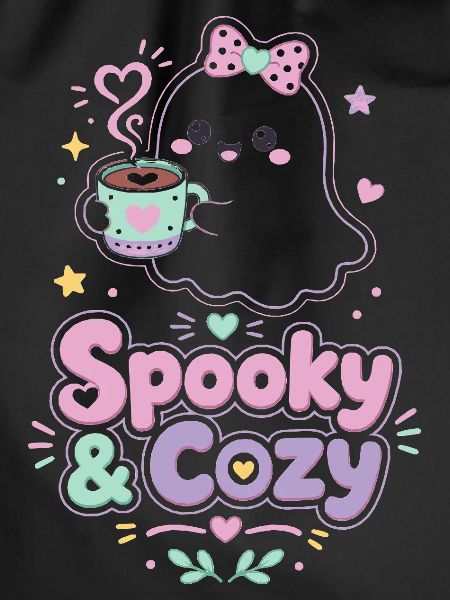 Spooky & Cozy Geist mit Kaffee