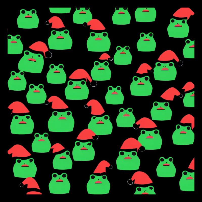 Frog with Santa hat