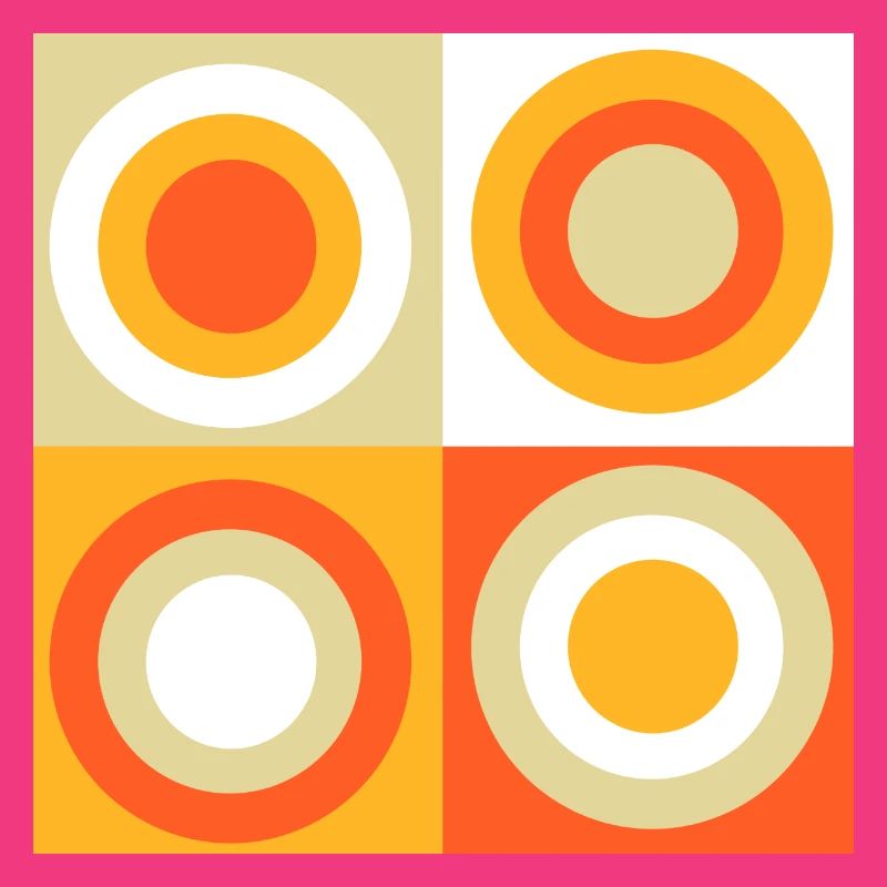 70s Pattern Circles Squiggle