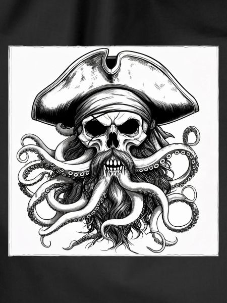 Pirate skull and octopus ink