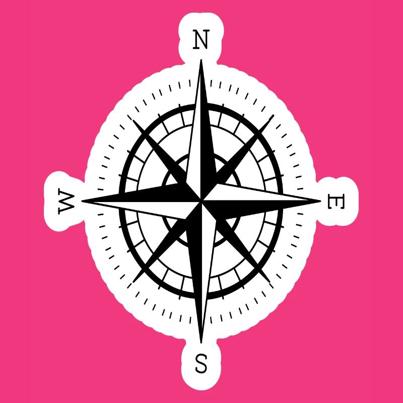 Compass with compass rose for navigation