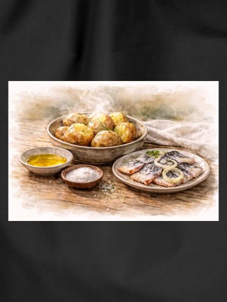 Jacket potatoes with herring Ukrainian