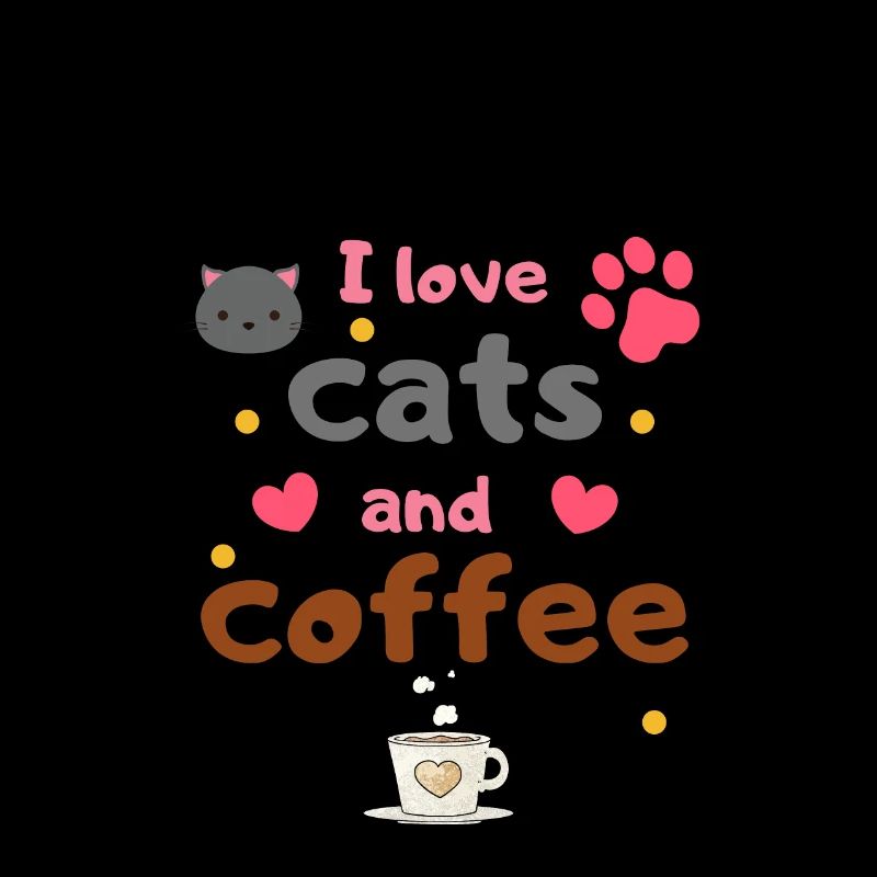 J'aime les chats et le café