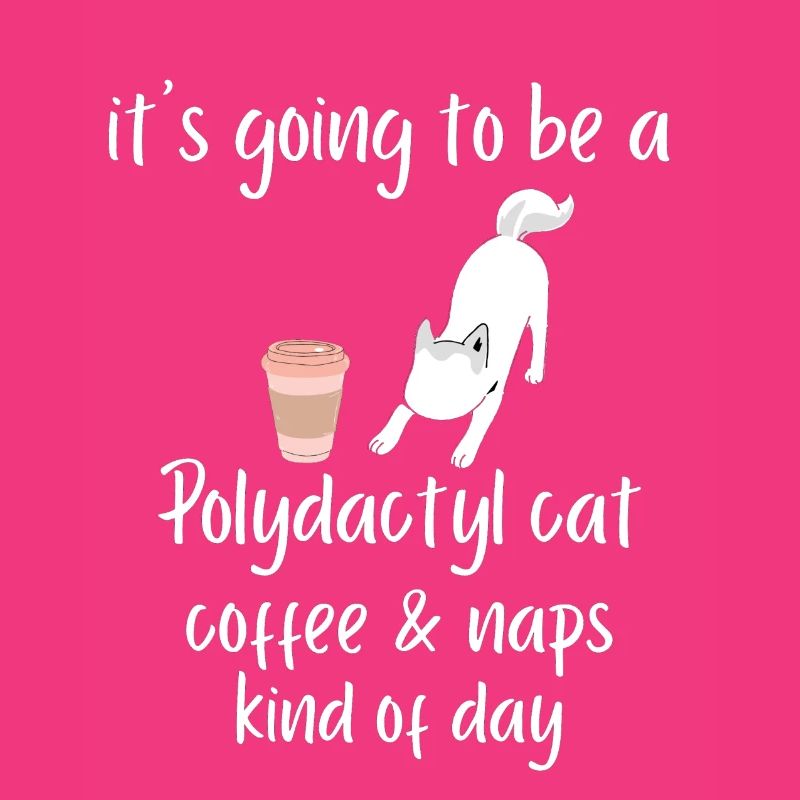 es wird ein Polydactyl Katze Kaffee Nickerchen Tee