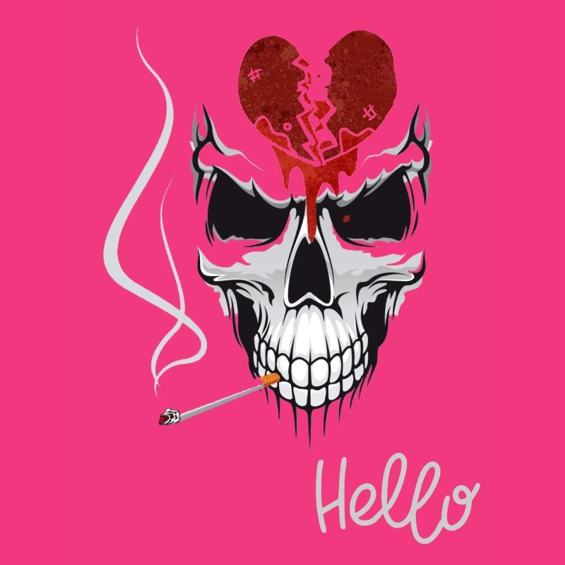 Skull mit Zigarette