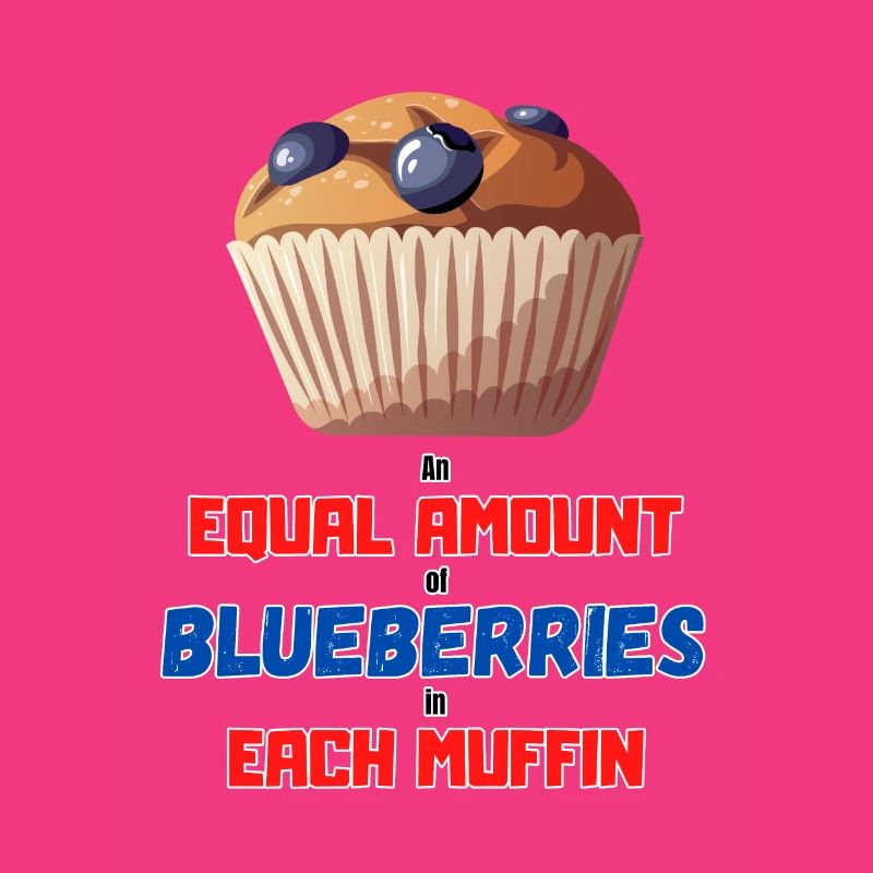 Une quantité égale de bleuets dans chaque muffin