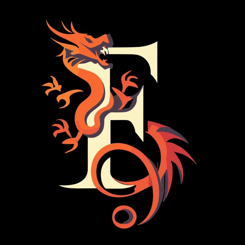 Buchstabe F mit Drache