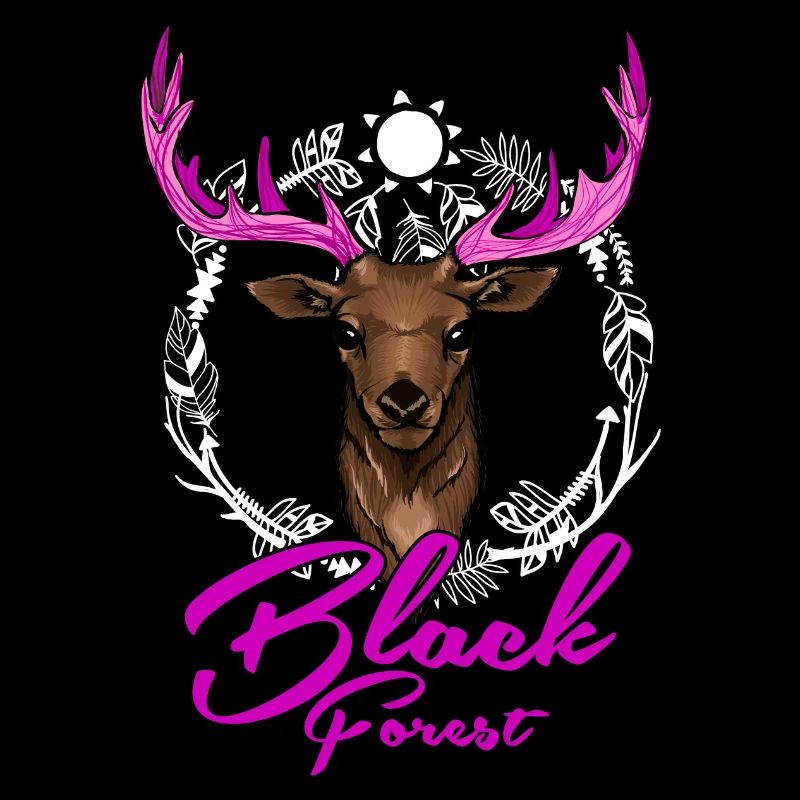 Black Forest deer with pink antlers