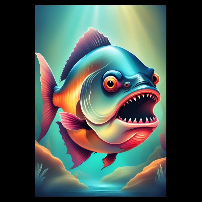 Angry looking piranha fish