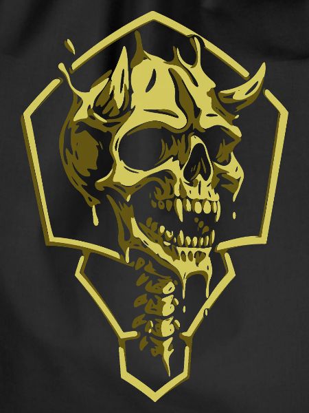 Golden Geometric Skull