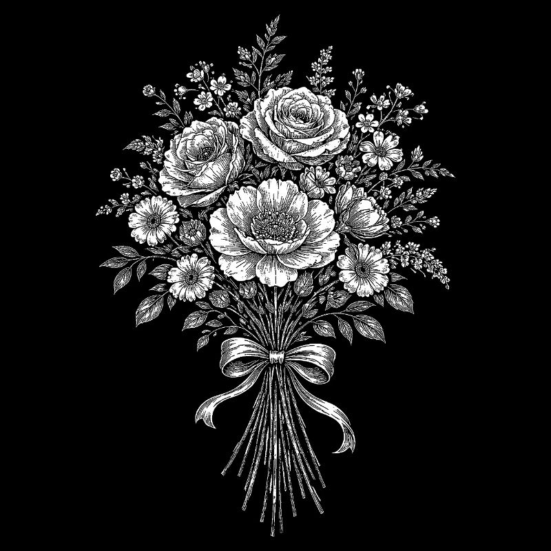 Bouquet silhouette with bow