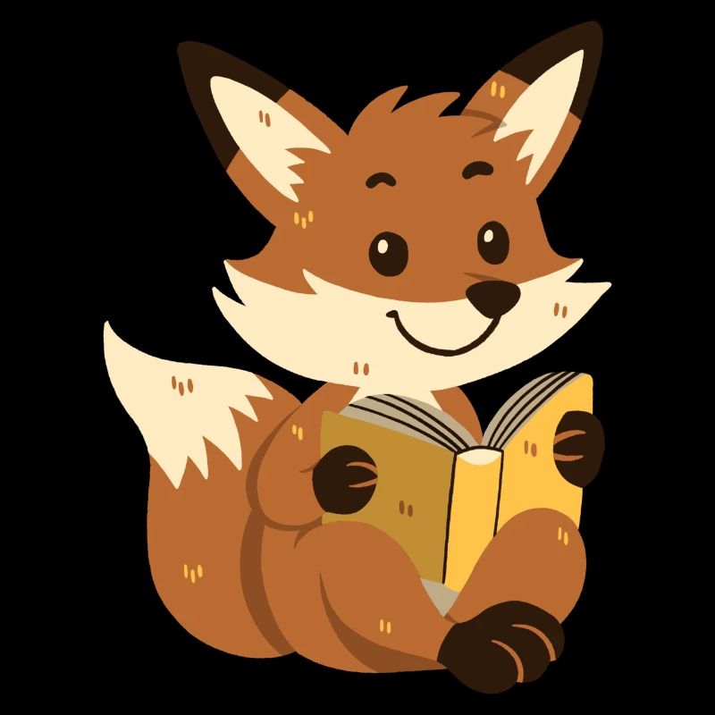 Fox reading a book