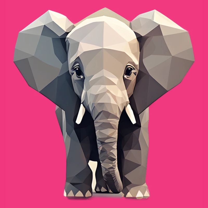 Elefant - Polygon Stil