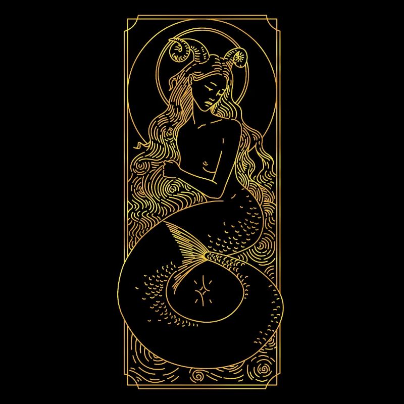 Sternzeichen - Steinbock - Linie - gold