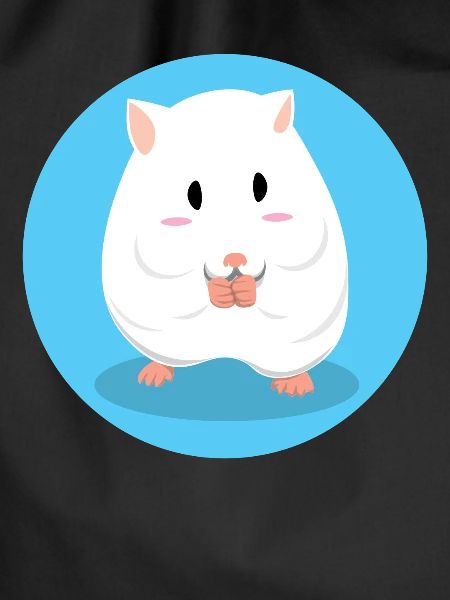 Cute white hamster eating