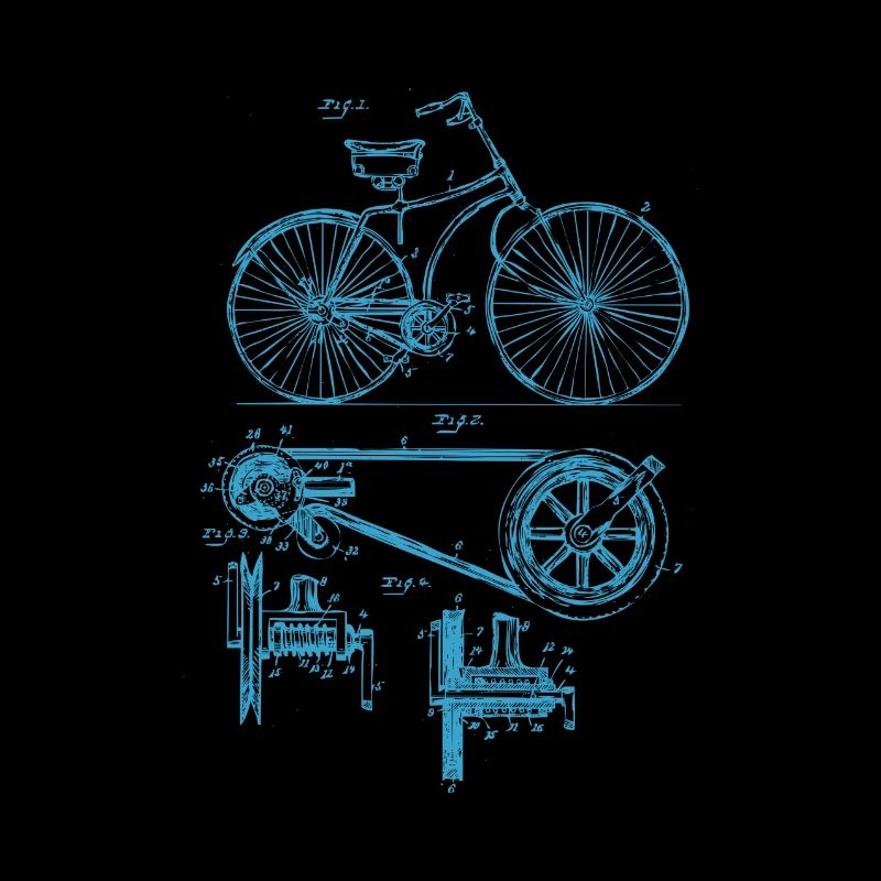 Retro vintage bicycle patent drawing gift