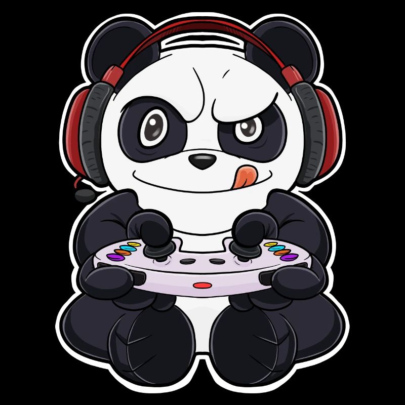 Panda With Gaming Controller I Funny Gaming I