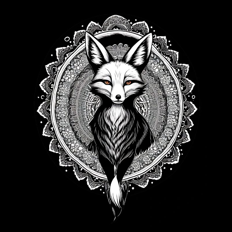 Fox Mandala Drawing Foxes