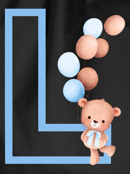Blue Letter L Bear