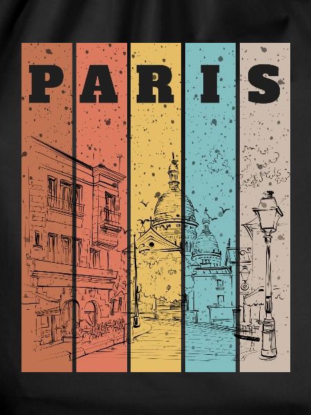 Paris Stripes Skyline Sketch