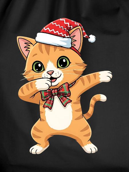 Funny Christmas cat dancing dabbing