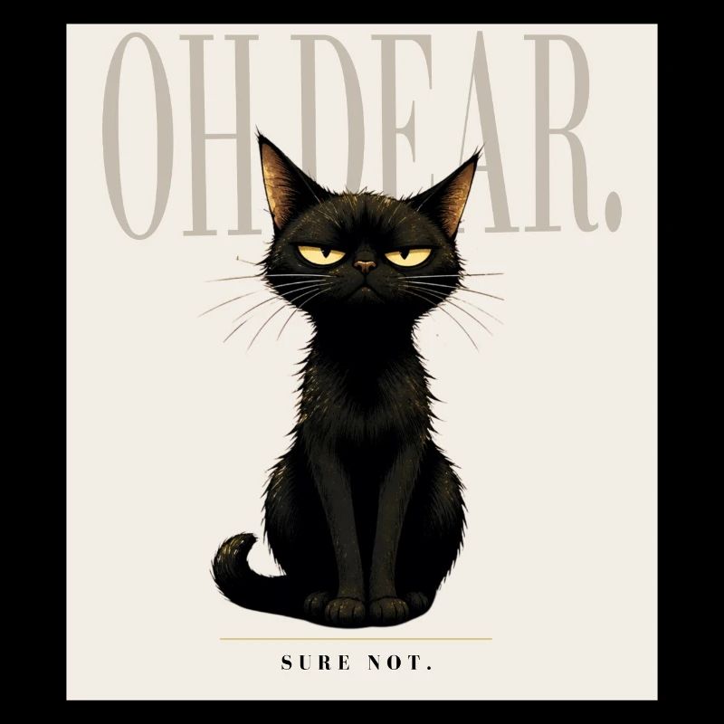 Décevant. – Dessin sarcastique du chat noir