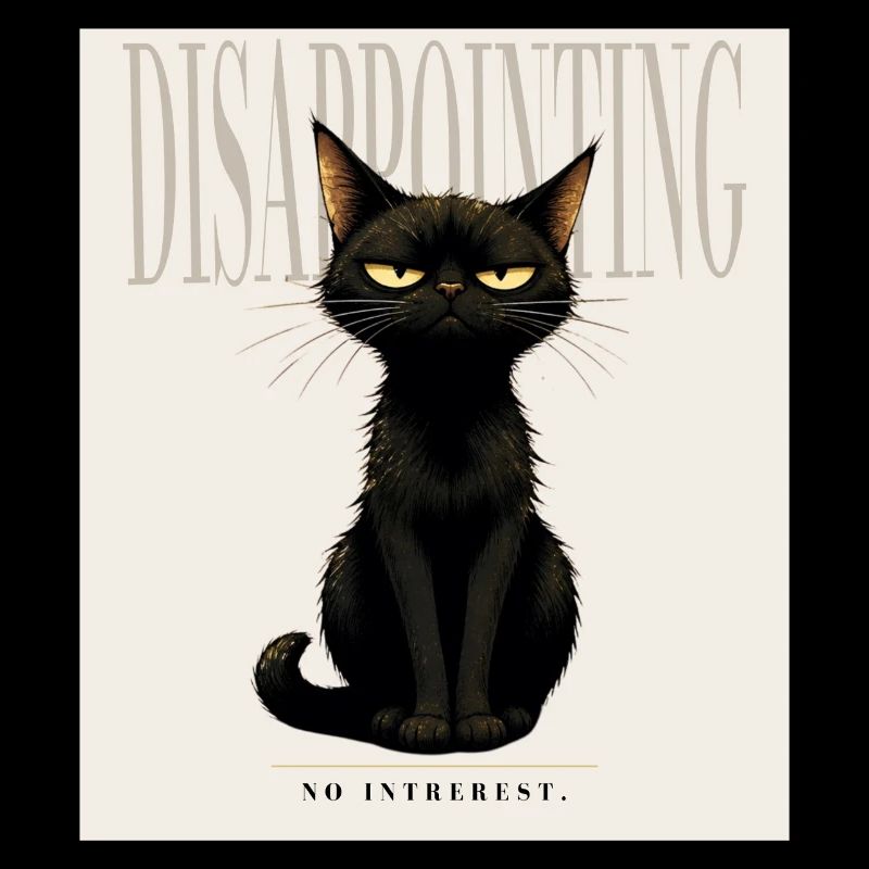 Décevant. – Dessin sarcastique du chat noir