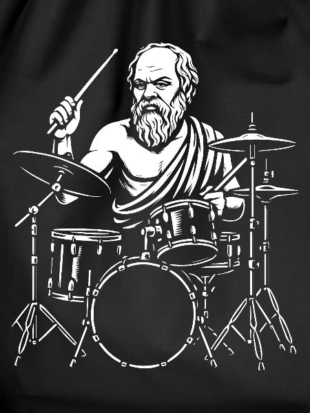 Ancient Socrates  Drummer Line Art