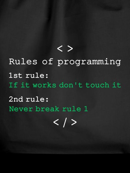 Rules of programming