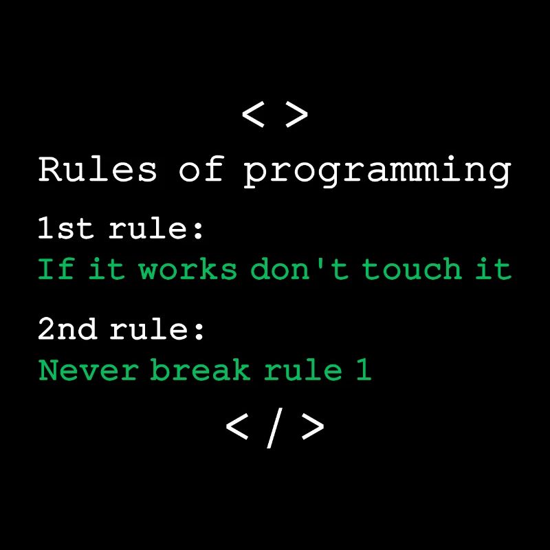 Rules of programming