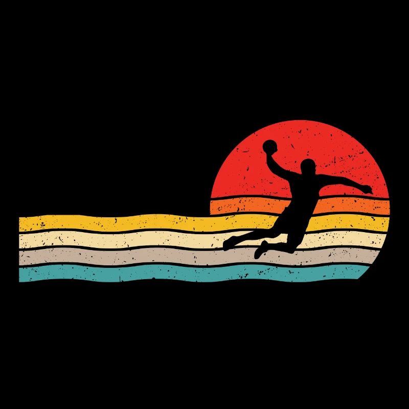 Handball retro handball player