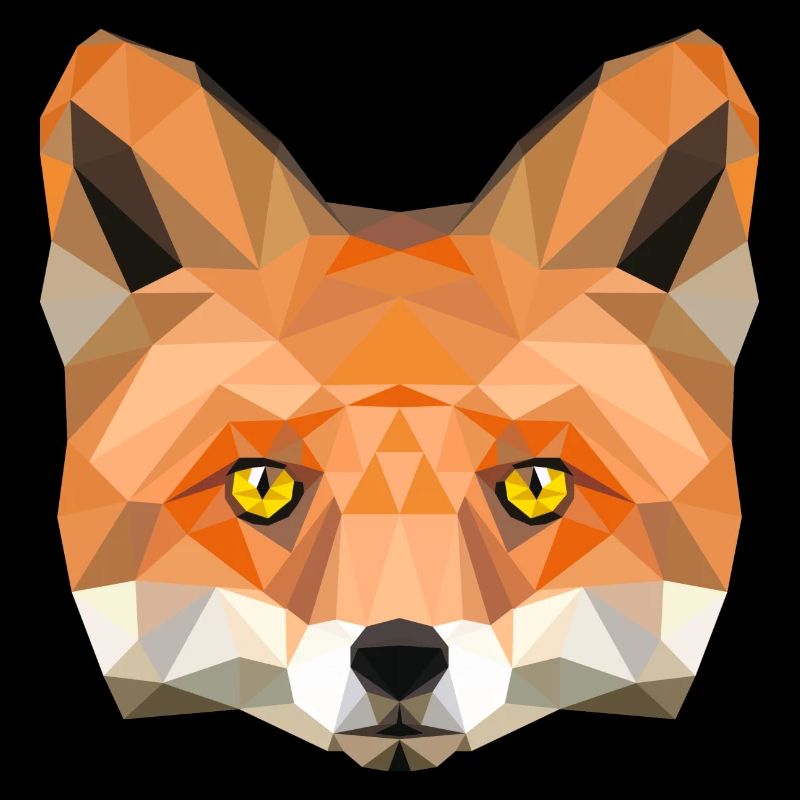 Fuchs Kopf Poly Füchsin fox Illustration low poly