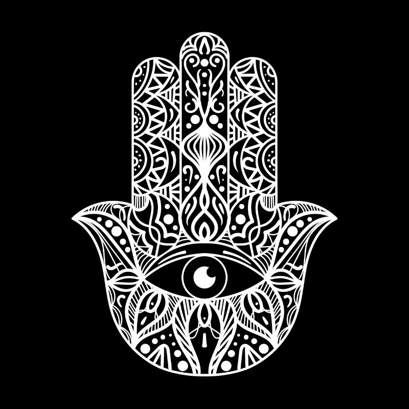 Hamsa Hand weiß