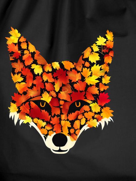 Fox from autumn leaves