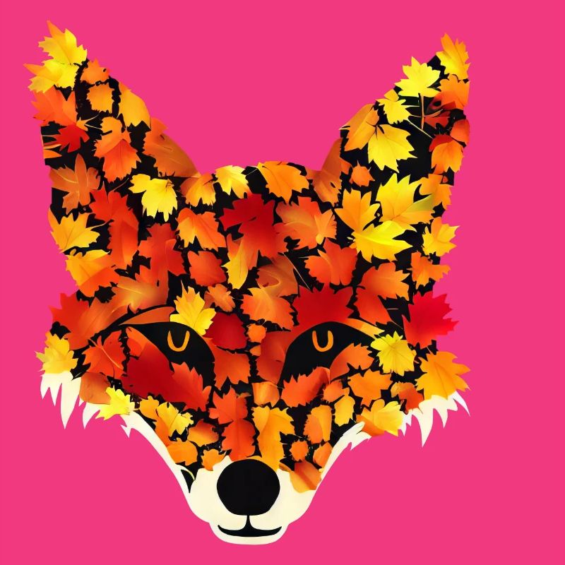 Fuchs aus Herbstblättern