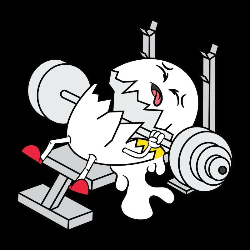 Egg Bench Press Cracked Egg Muscles Gym