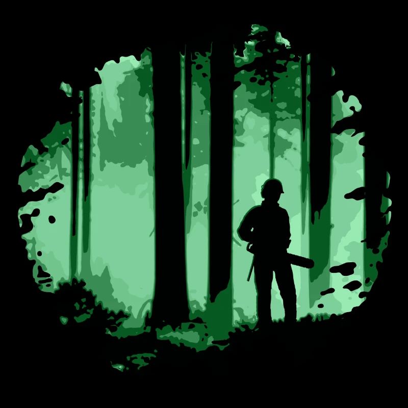 Forester in the forest (green, pattern)