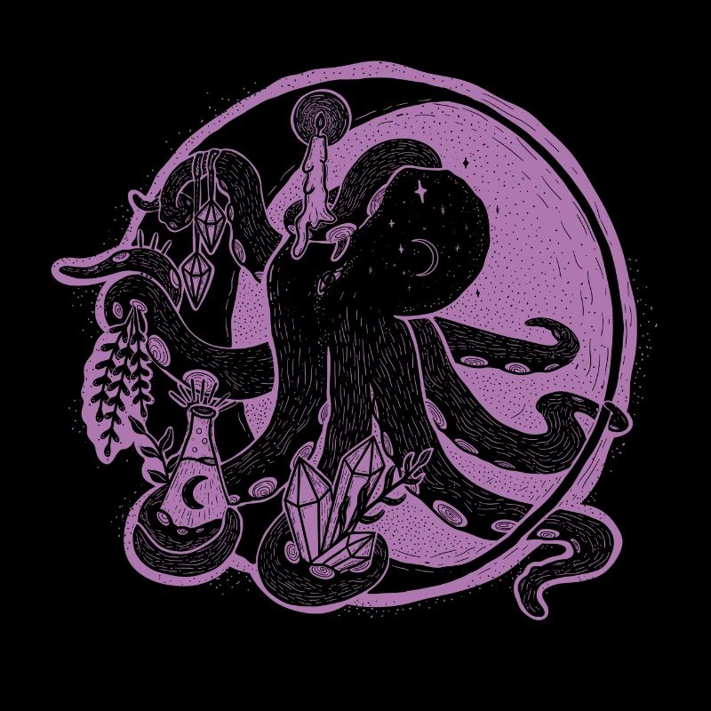 Witchy Octopus Illustration