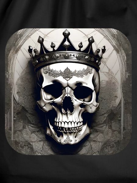Grinning skull with crown