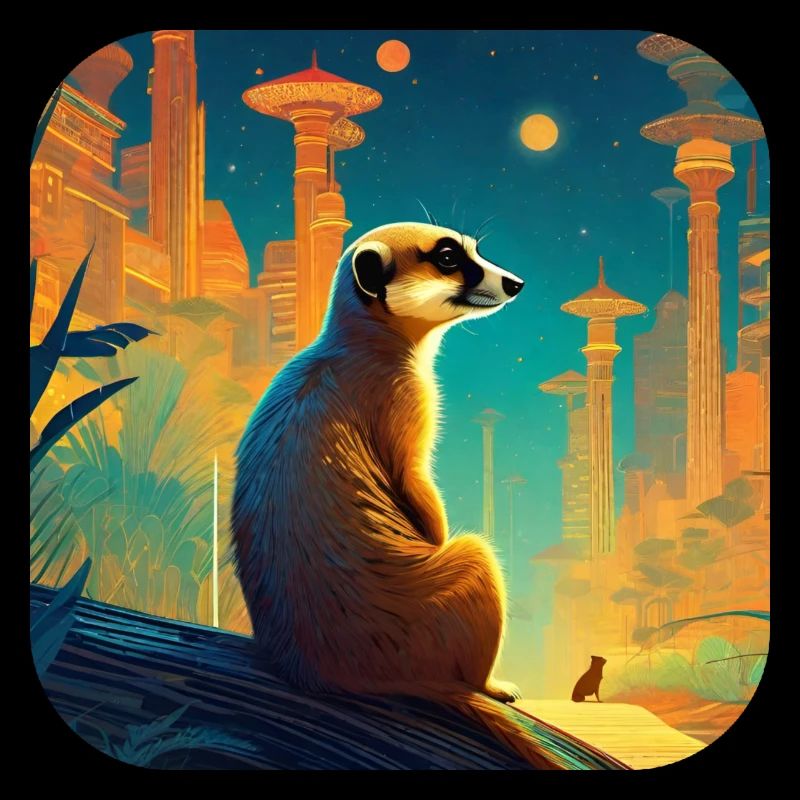 Suricate mignon en automne