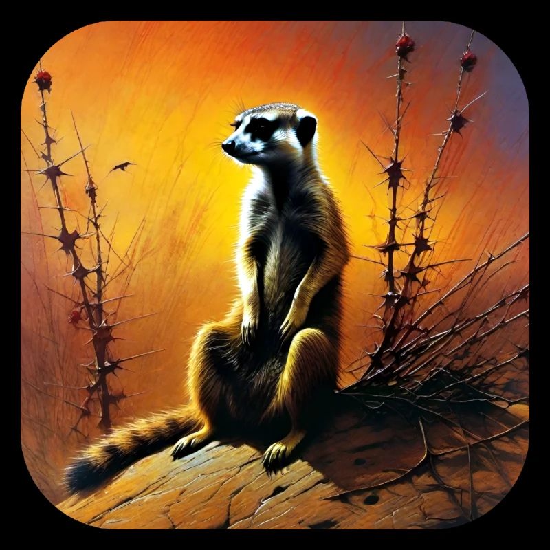 Suricate mignon en automne