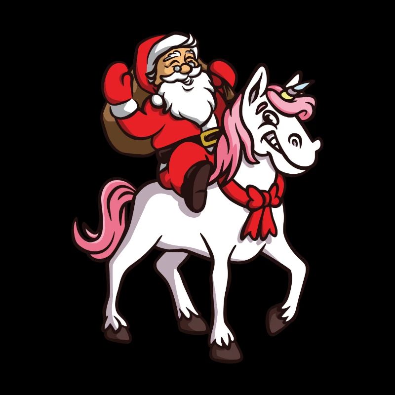Einhorn Weihnachtsmann Comic Santa Claus XMAS
