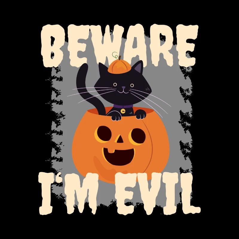 Chat d’Halloween mignon drôle de dicton