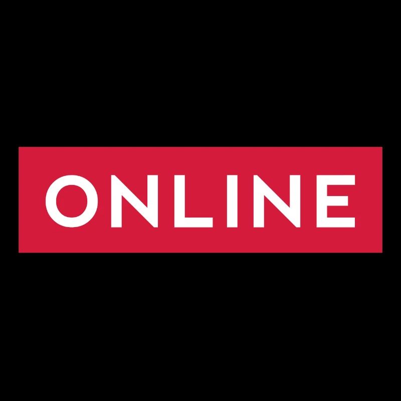 Online - Statement auf rotem Banner