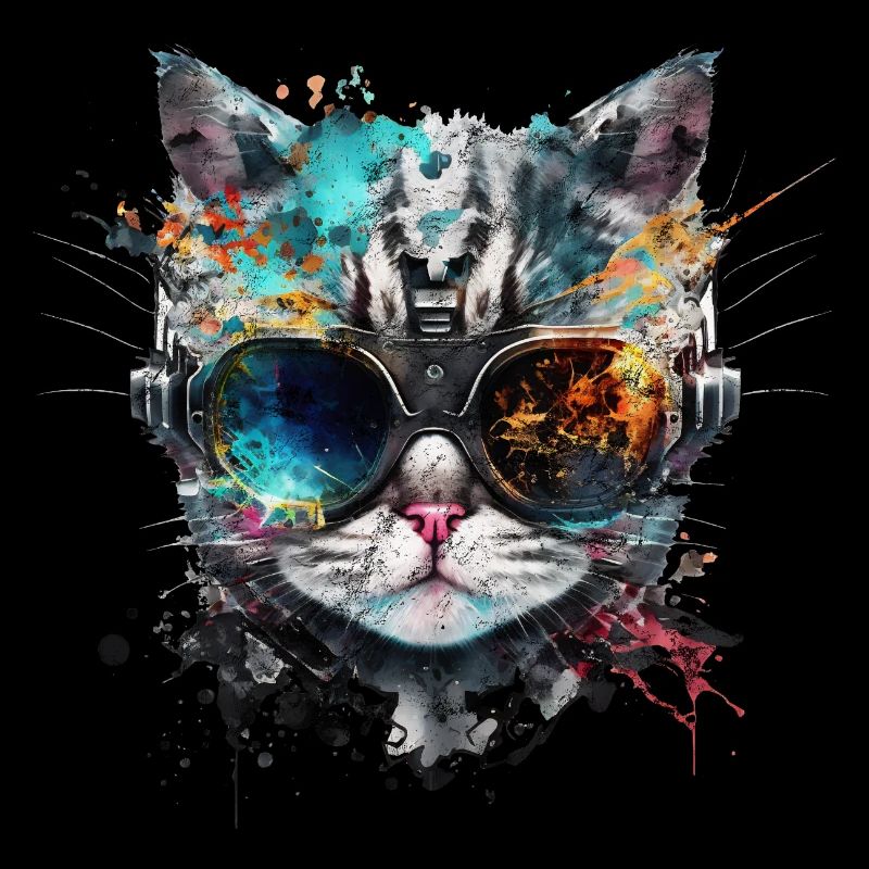 Cyberpunk Cat, Cat's Head, Robot, Cyborg