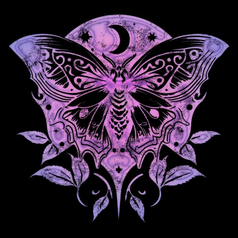 Moth, Moth, Moon, Vines, Gothic, Wicca