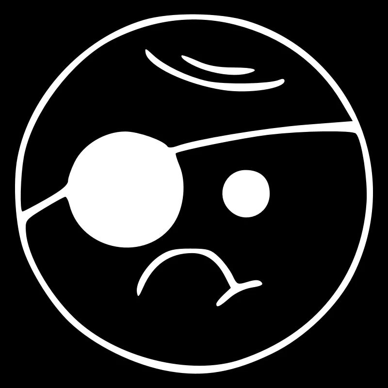 Emoji sketch eye patch white