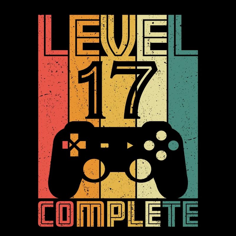 17th Birthday Gamer Level 17 Complete 17 years
